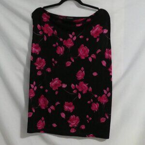 CLIENTELE | 2 XL | Black and Pink Sleeveless Floral Shirt